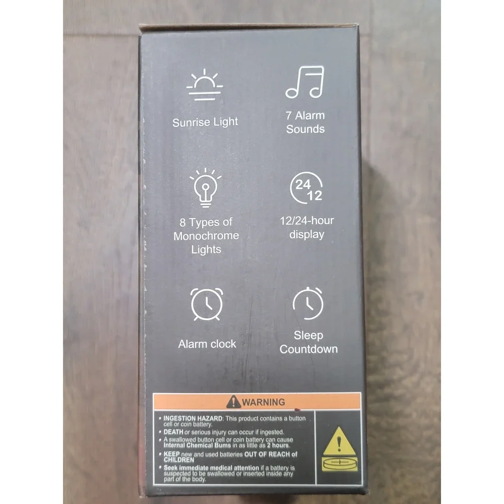 Wake‎ Up Light Colored Sunrise Simulation Alarm Clock with Snooze Function